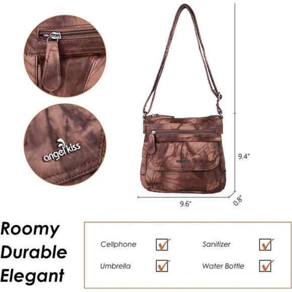 Crossbody Bags for Women PU Leather, Grey - Picture 4 of 7